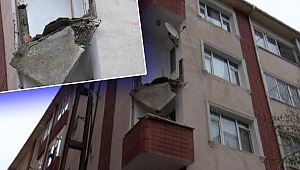 Güngören'de binanın balkonu çöktü
