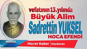 Büyük İslam Alimi Sadrettin Yüksel'in  Vefatının 13.yılı
