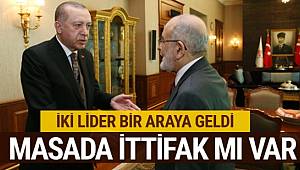 Cumhurbaşkanı AKP Genel Başkanı Erdoğan ile Saadet Partisi Genel Başkanı Karamollaoğlu Bir Araya Geldi