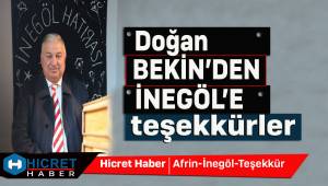 Doğan Bekin İnegöl'e Teşekkür Etti