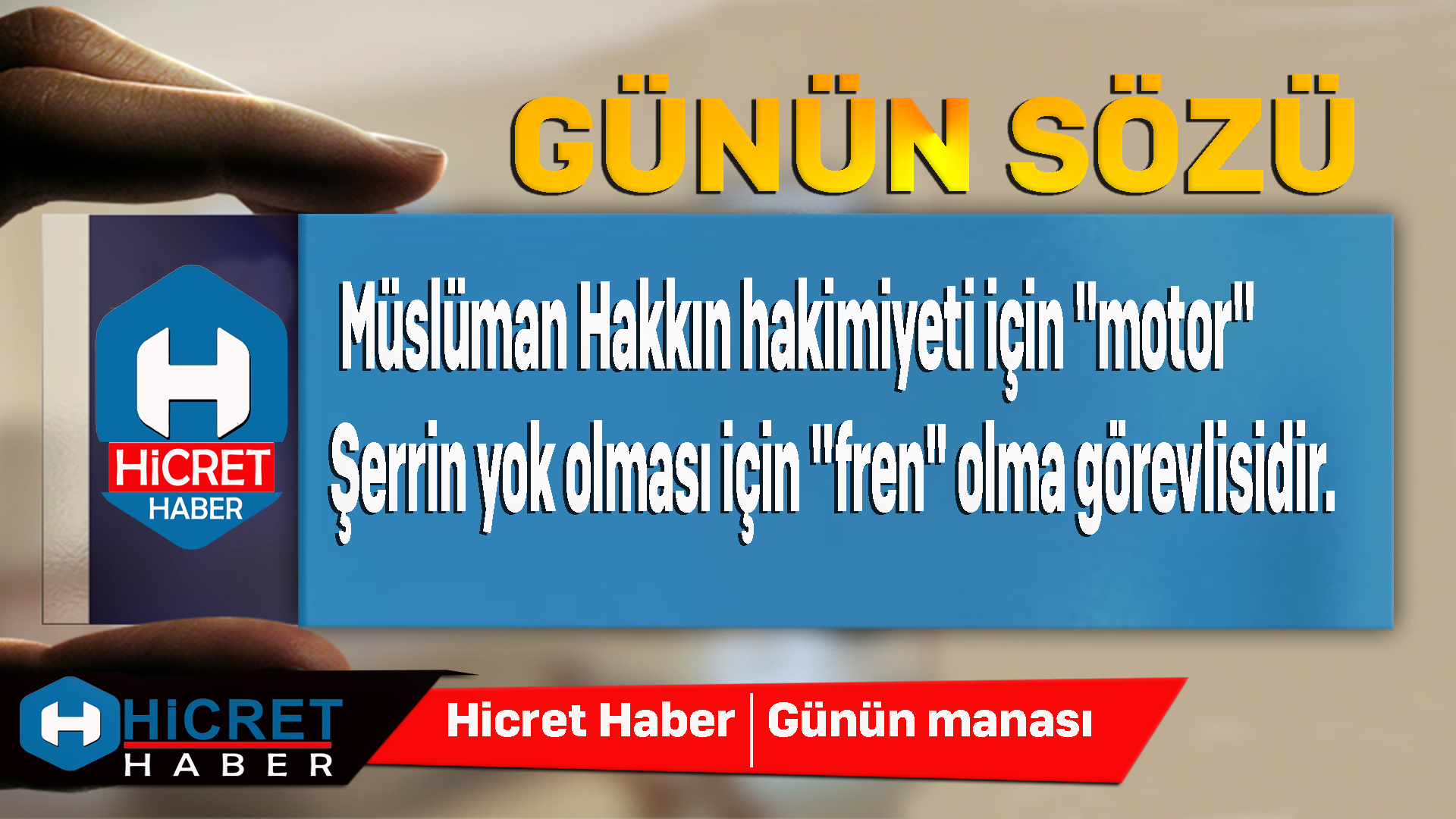 GÃ¼nÃ¼n SÃ¶zÃ¼ Fren mi ? Motor mu OlacaÄÄ±z