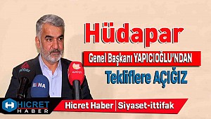 Hüdapar Başkanı Yapıcıoğlu Tekliflere açığız
