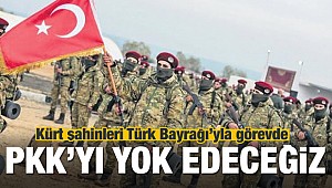 Kürt Şahinleri Tugayı Türk bayrağıyla görevde