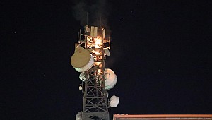 28 metrelik radyolink istasyonunda yangın