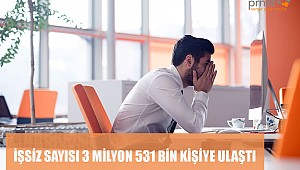 İŞSİZ SAYISI 3 MİLYON 531 BİN KİŞİYE ULAŞTI