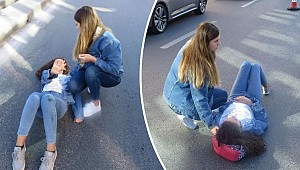 Vicdansız sürücü çarpıp kaçtı! Herkes yardıma koştu