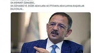 Gökçek, Ankara adayı açıklanınca Twitter'dan paylaştı