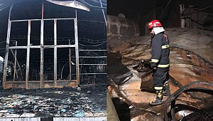 Gürcistan’da pazar yeri küle döndü