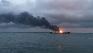 Kerç Boğazı'nda yanan gemiler 1 ay sonra söndürüldü