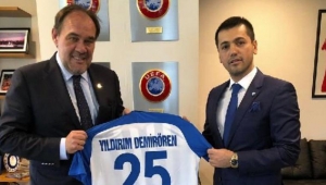 Yıldırım Demirören Erzurumspor Başkanı Üneş'le bir araya geldi