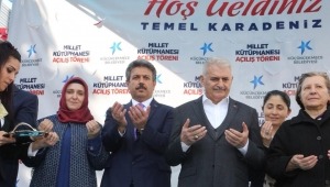 AK Parti İstanbul Büyükşehir Belediye Başkan Adayı Binali Yıldırım  Küçükçekmece'de açılışta bulundu