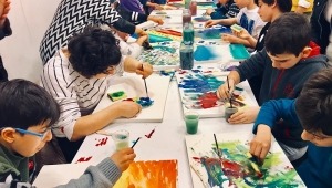 Otizmli çocuklar resim sergisine hazırlanıyor, 