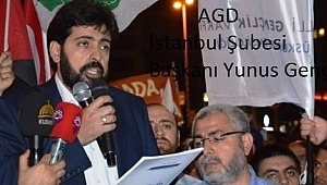 Anadolu Gençlik Derneği (AGD) İsrail'i kendi Konsolosluğu önünde protesto etti