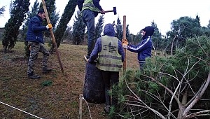 KEMERBURGAZ'DA FIRTINANIN YARALARI SARILIYOR