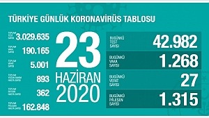  23 Haziran koronavirüs tablosu! Vaka, ölü sayısı