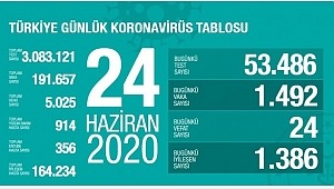 24 Haziran koronavirüs tablosu! Vaka, ölü sayısı