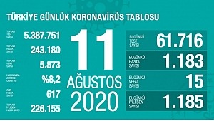 11 Ağustos koronavirüs tablosu! Vaka, ölü sayısı
