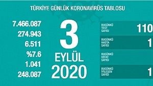 3 Eylül koronavirüs tablosu! Vaka, ölü sayısı