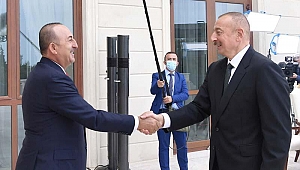 Bakan Çavuşoğlu, Azerbaycan Cumhurbaşkanı Aliyev ile bir araya geldi