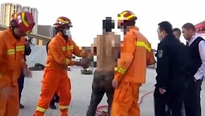 Çin’de rögar kuyusunda 3 gün mahsur kalan temizlik işçisi böyle kurtarıldı