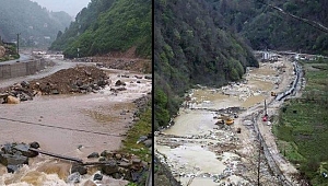 Dozeri kepçeyi kapan bu dereye koşuyor