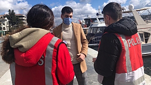 Beşiktaş Sahili'nde koronavirüs denetimi