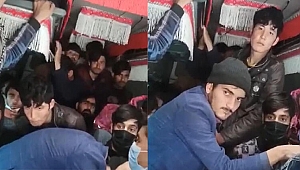 Ankara'da 17 kişilik minibüsten 40 göçmen çıktı