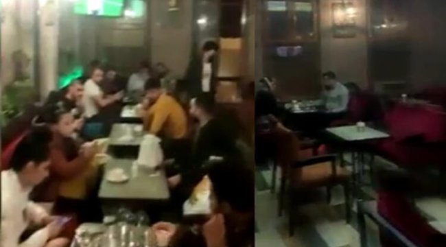 Beyoğlu'nda eğlence mekanına koronavirüs baskını kamerada