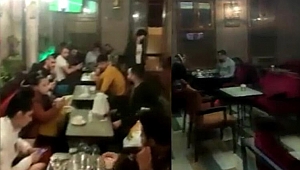 Beyoğlu'nda eğlence mekanına koronavirüs baskını kamerada