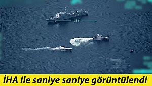 İHA ile saniye saniye görüntülendi: Yunan gemisine Türk Sahil Güvenlik’ten müdahale