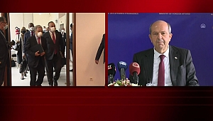 Son dakika.. Kıbrıs zirvesi sonrası Bakan Çavuşoğlu ve KKTC Cumhurbaşkanı Tatar'dan ortak açıklama