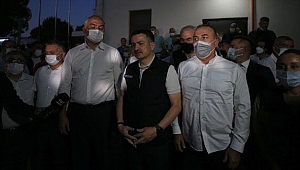 Bakanlar Manavgat'taki orman yangını bölgesinde incelemede bulundu