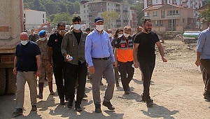 Bakan Soylu, selden etkilenen Bozkurt'ta incelemelerine devam etti