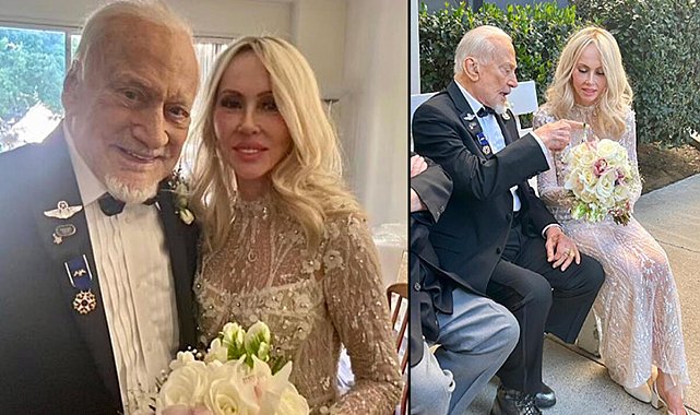 Ay'a ayak basan ikinci astronot 93 yaşında dördüncü kez evlendi