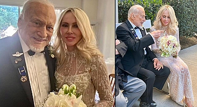Ay'a ayak basan ikinci astronot 93 yaşında dördüncü kez evlendi