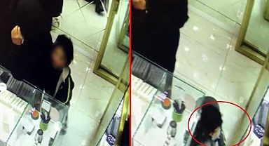 Çocuklarını hırsızlıklarına alet ettiler! O anlar güvenlik kamerasında