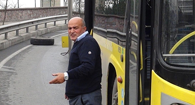 Kağıthane'de seyir halindeki İETT otobüsünün tekerleği fırladı