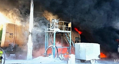 Rusya'da demiryolu tanklarında yangın