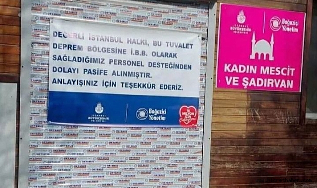 CHP'li İstanbul Büyükşehir Belediyesi Bazı mescit ve tuvaletleri kapattılar