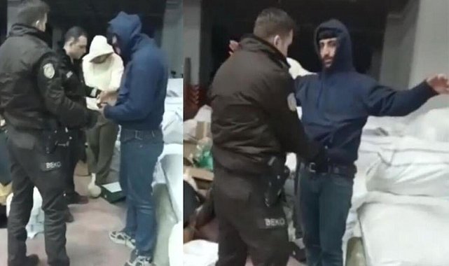 Depremzedelere toplanan yardımları çalmak isterken yakalandılar