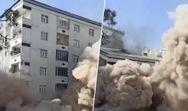 Diyarbakır'da kontrollü yıkımda 10 katlı bina çöktü