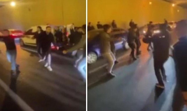 E-5'te 'pes' dedirten anlar! Yol kesip çiftetelli oynadılar