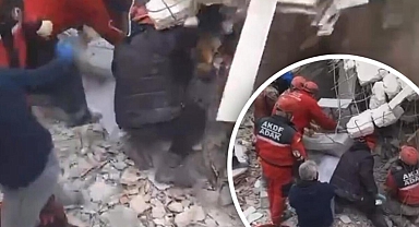 Hatay'da korku dolu an: Kurtarma ekibi enkaz altında kaldı... 