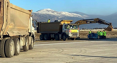 Hatay Havalimanı'nın pist onarımına başlandı