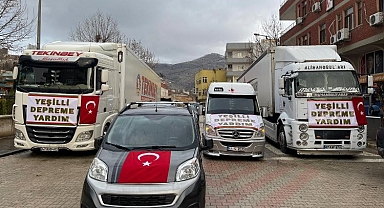 Mardin Yeşilli'den deprem bölgesine yardım tırları