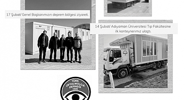 Türk Oftalmoloji Derneği tüm imkanlarıyla afet bölgesinde