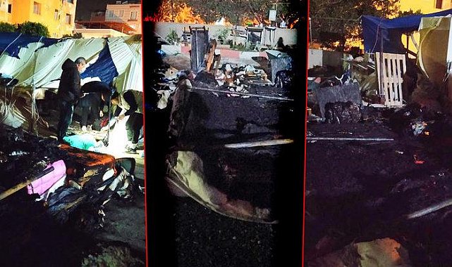 Depremzede ailenin kaldığı çadırda gece yarısı korkutan yangın! Kardeşlerin durumu ağır