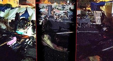 Depremzede ailenin kaldığı çadırda gece yarısı korkutan yangın! Kardeşlerin durumu ağır