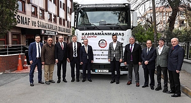 Taksi, minibüs ve kamyon şoförleri deprem bölgesine yardım TIR'ı gönderdi