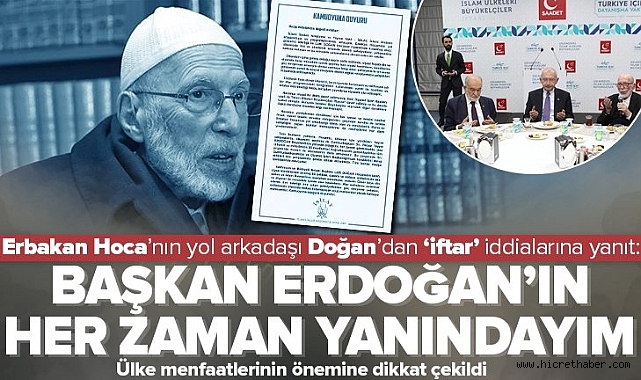 Erbakan Hoca'nın yol arkadaşlarından Lütfi Doğan Erdoğan'a desteğini ilan etti